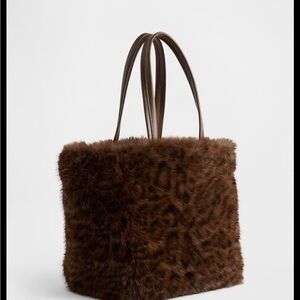 NWOT Faux Fur Tote Bag